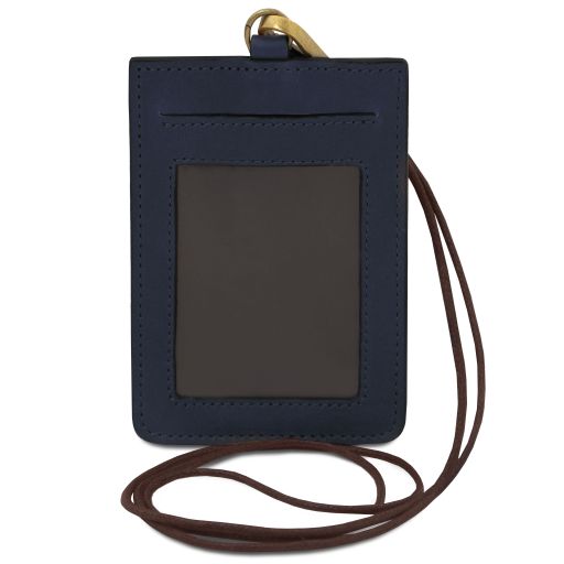 Porte-badge en Cuir Bleu foncé TL142575