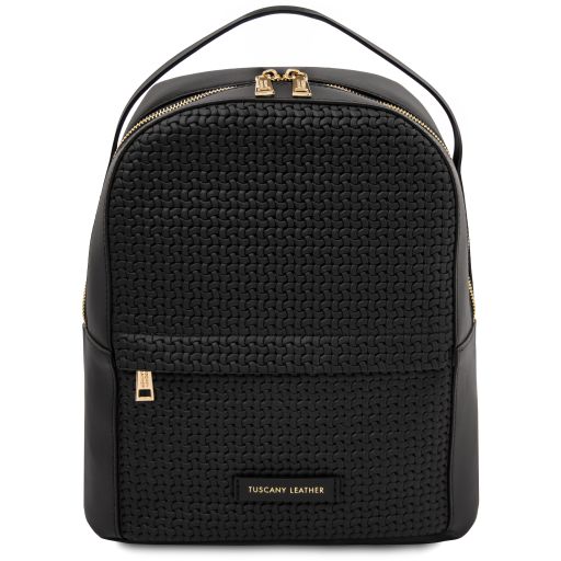 Dedalo Mochila en Piel Imprimida Tejida Negro TL142576