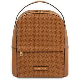 Dedalo Zaino in Pelle Stampa Intrecciata Cognac TL142576
