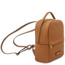 Dedalo Mochila en Piel Imprimida Tejida Cognac TL142576