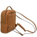 Dedalo Mochila en Piel Imprimida Tejida Cognac TL142576
