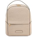 Dedalo Mochila en Piel Imprimida Tejida Beige TL142576