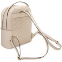 Dedalo Mochila en Piel Imprimida Tejida Beige TL142576