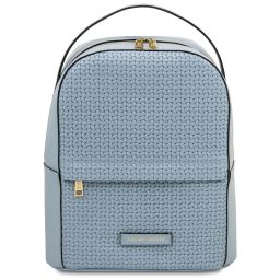 Dedalo Mochila en Piel Imprimida Tejida Azul claro TL142576