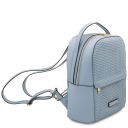 Dedalo Mochila en Piel Imprimida Tejida Azul claro TL142576