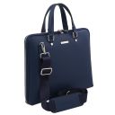 Verona Sac Business en Cuir Saffiano Bleu foncé TL142547