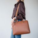 Verona Business-Tasche aus Saffiano-Leder Cognac TL142547