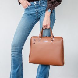 Verona Sac Business en Cuir Saffiano Cognac TL142547