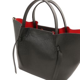 Legame Borsa Shopping in Pelle - Misura Grande Nero TL938