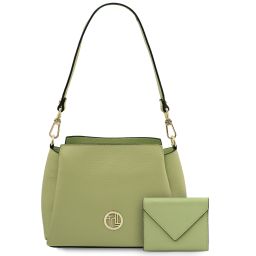Nilos Ledertasche und Herren Brieftasche aus Leder Lime TL142627