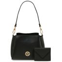 Nilos Borsa a Mano in Pelle e Portafoglio in Pelle Nero TL142627