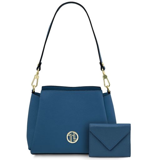 Nilos Leather Handbag and Leather Wallet Denim TL142627