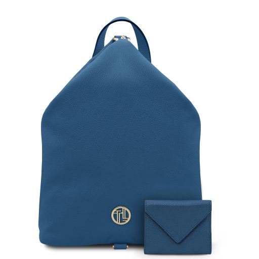 Korfu Mochila en Piel Suave y Cartera en Piel Denim TL142628