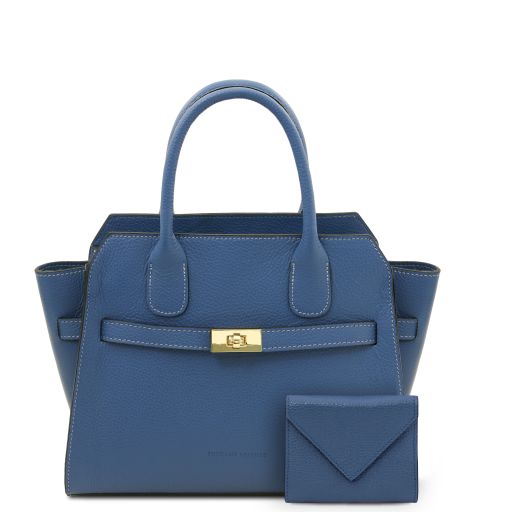 Hydra Borsa a Mano in Pelle e Portafoglio in Pelle Denim TL142629