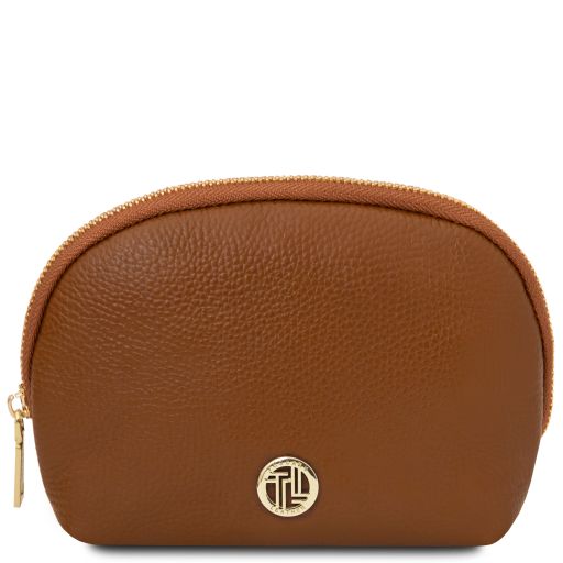 Vera Soft Leather Toiletry Case Cognac TL142438