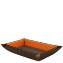Leather Valet Tray Dark Brown TL142619
