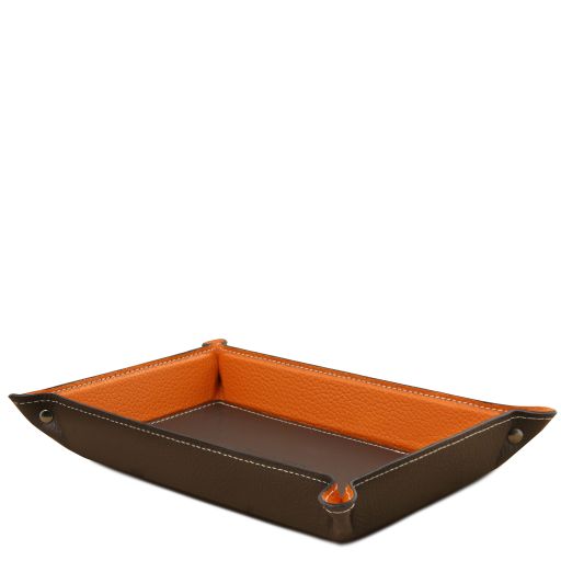 Leather Valet Tray Dark Brown TL142619