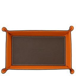 Leather Valet Tray Dark Brown TL142619