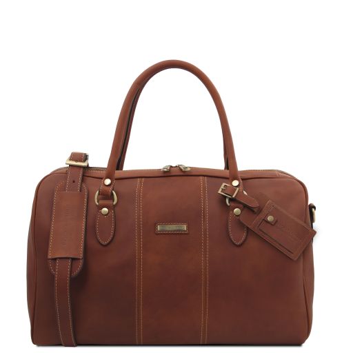 Lisbona Travel Leather Duffle bag - Small Size Brown TL142558
