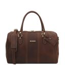 Lisbona Travel Leather Duffle bag - Small Size Dark Brown TL142558