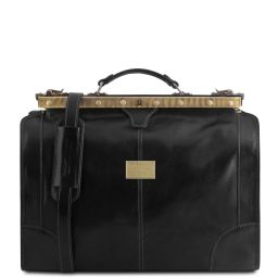 Madrid Gladstone Leather Bag - Small Size Black TL1023