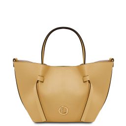 Legame Borsa a Mano in Pelle - Misura Piccola Giallo pastello TL142482
