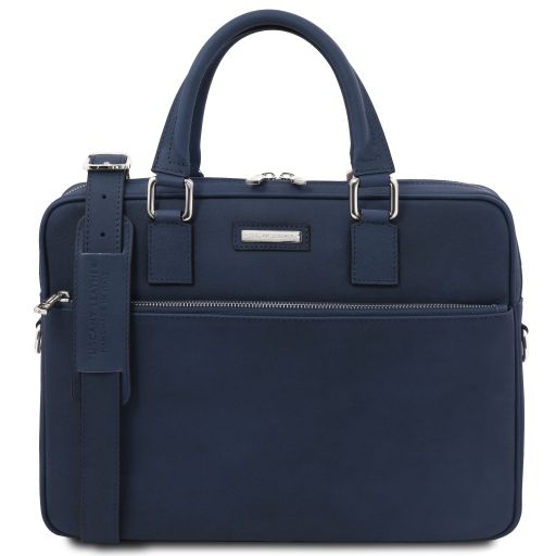 Ferrara Cartable Porte Ordinateur en Cuir Bleu foncé TL142620