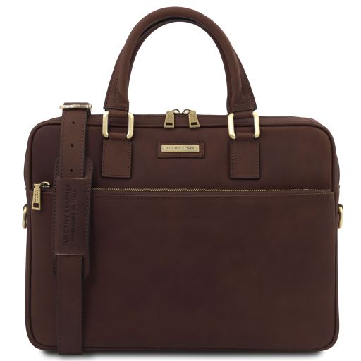 Ferrara Cartable Porte Ordinateur en Cuir Marron foncé TL142620