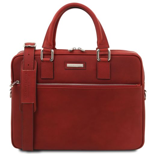 Ferrara Cartable Porte Ordinateur en Cuir Rouge TL142620