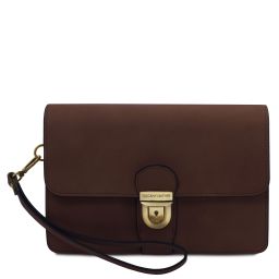 Oliver Leather Handy Wrist bag Dark Brown TL142608