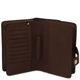 Oliver Leather Handy Wrist bag Dark Brown TL142608