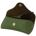 Leather Glasses Case Green TL142571