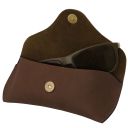 Leather Glasses Case Dark Brown TL142571