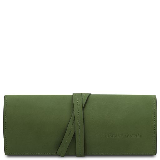 Leather Jewellery Case Green TL142625