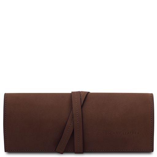 Leather Jewellery Case Dark Brown TL142625
