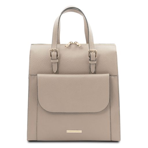 TL Bag Leather Backpack for Women Light Taupe TL142211
