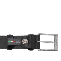 Cintura Elegante in Pelle Spazzolata 35mm Nero TL142538