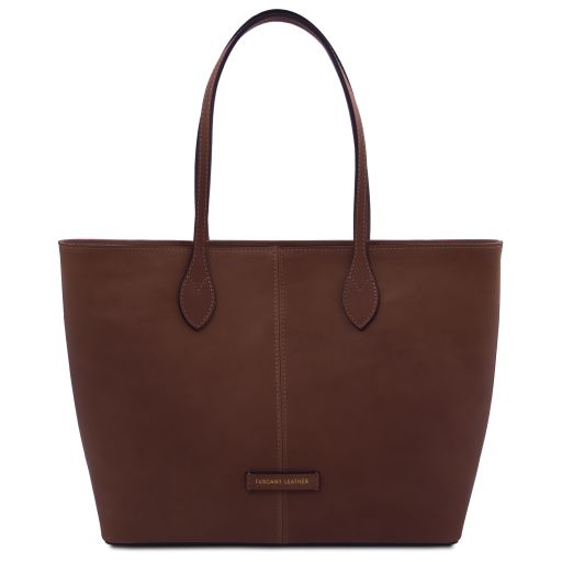 Essenza Schultertasche aus Leder Dunkelbraun TL142612