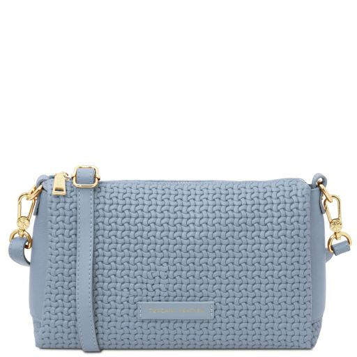 Dedalo Woven Printed Leather Shoulder bag Светло-голубой TL142577