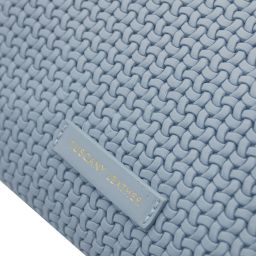 Dedalo Borsa a Tracolla in Pelle Stampa Intrecciata Celeste TL142577