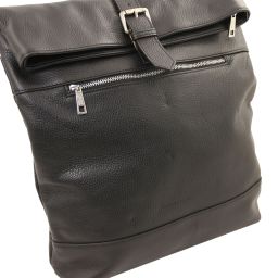 London Lady Leather and Canvas bag Black TL100314