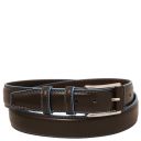 Cinturón Casual de Piel 35mm con Bordes Azul Claro Marrón oscuro TL142642