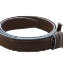Cinturón Casual de Piel 35mm con Bordes Azul Claro Marrón oscuro TL142642