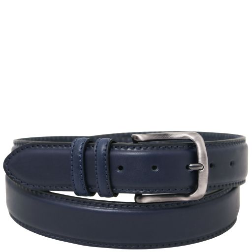 Classic Tuscan Padded Leather Belt 40mm Dark Blue TL142644