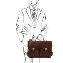 Ventimiglia Cartable Multi Compartiments en Cuir Avec Poches Frontales Marron foncé TL142069