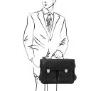 Ventimiglia Cartable Multi Compartiments en Cuir Avec Poches Frontales Noir TL142069