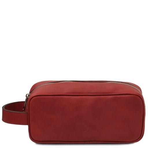Harvey Trousse de Toilette en Cuir Rouge TL142626