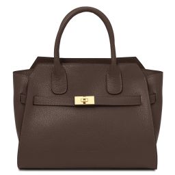 Origami Borsa a Mano in Pelle Cioccolato TL142507
