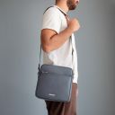 Luke Saffiano Leather Crossbody bag for men Grey TL142550