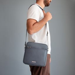 Luke Saffiano Leather Crossbody bag for men Black TL142550